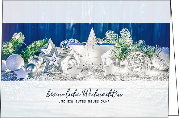 Weihnachtskarten "Sternenzauber" in blau