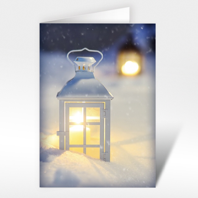 Weihnachtskarten "Laterne im Schnee"