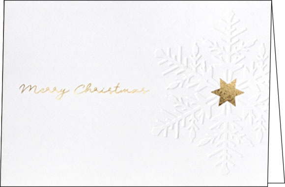 Weihnachtskarten "Stern mit edler Schneeflocke"