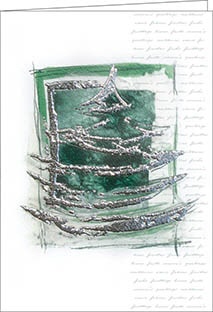 Weihnachtskarte, Weihnachtsbaum, silber, A5 hoch