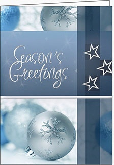Weihnachtskarte, Season's Greetings, silber, A5