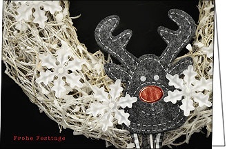 Weihnachtskarte, Rentier "Frohe Festtage", A5