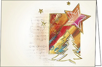 Weihnachtskarte, Bunte Feier, A5 quer