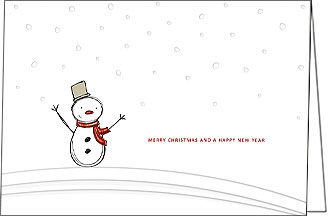Weihnachtskarte, Snowman, A5 quer