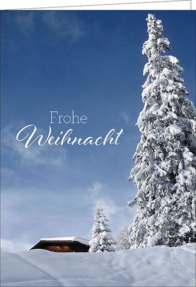 Weihnachtskarte, Frohe Weihnacht Winterlandschaft