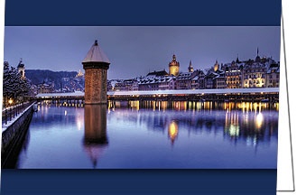 Weihnachtskarten Luzern, Kapellbrücke, A5 quer