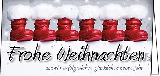 Weihnachtskarten mit Nikolaus Schuhen und Text