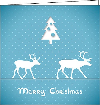 Weihnachtskarte, Merry Christmas Rentiere