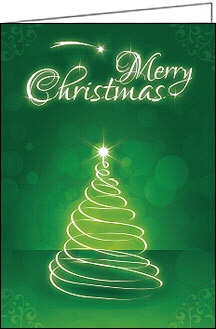Weihnachtskarte, Tannenbaum Merry Christmas