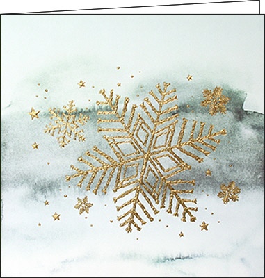 Weihnachtskarten "Schneeflocken in gold"