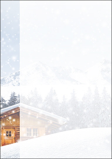 Weihnachtsbriefpapier Santas Holzhaus