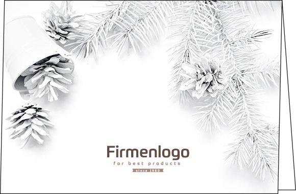 Weihnachtskarten "schneeweiss" mit Logo