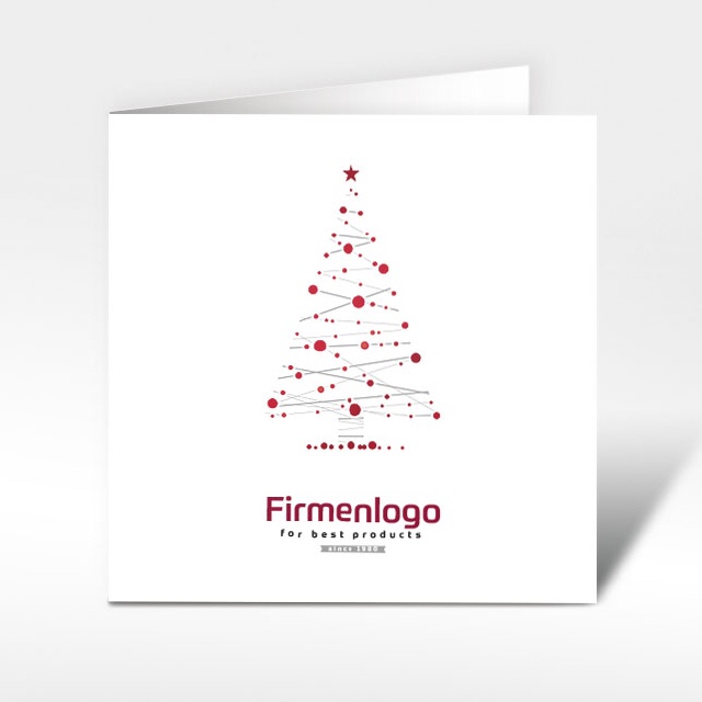Weihnachtskarten "Roter Tannenzauber" mit Logo