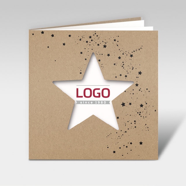 Weihnachtskarten "Silhouetten-Stern" mit Logo