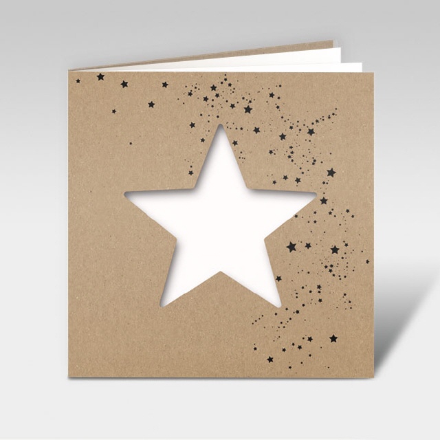 Weihnachtskarten mit "Silhouetten-Stern"