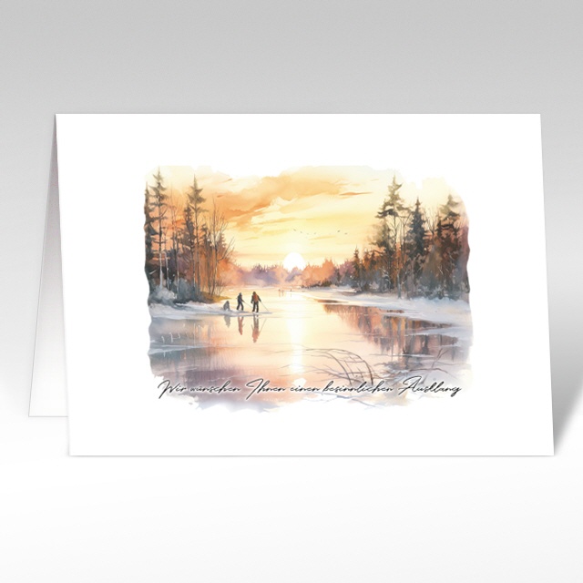 Weihnachtskarten, Angeln am River