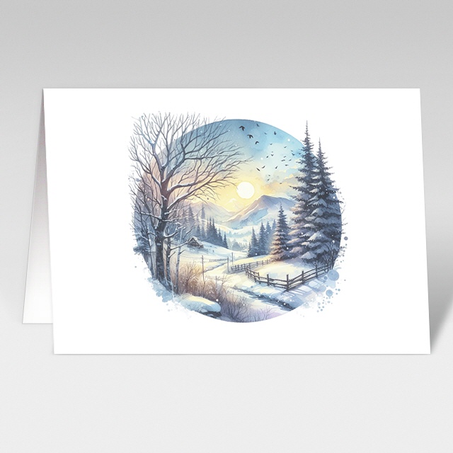 Weihnachtskarten mit stiller Winterlandschaft