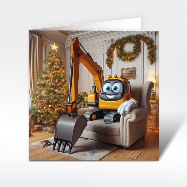 Weihnachtskarten "Bagger Pause"