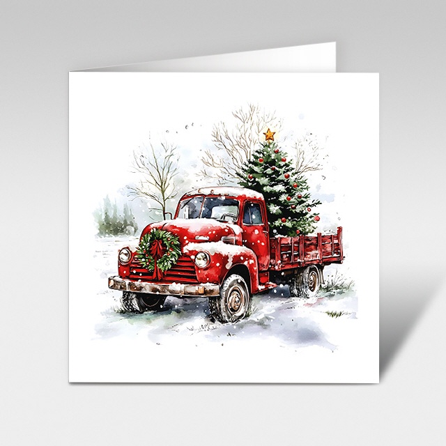Weihnachtskarten "Christbaum Truck"