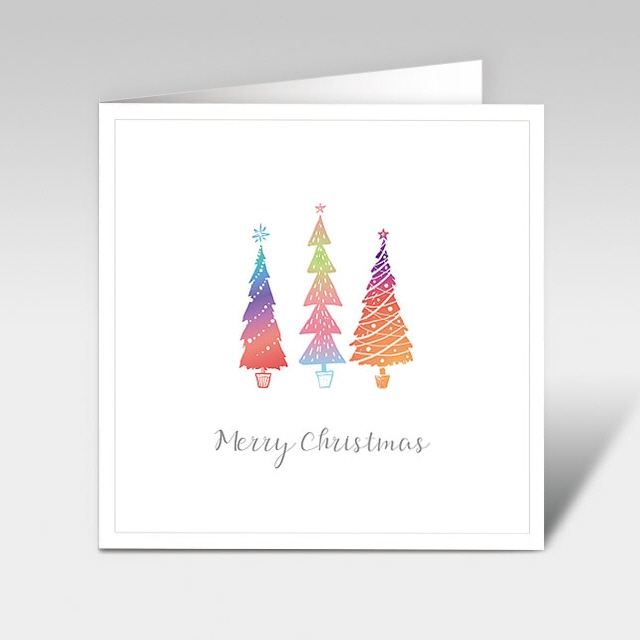 Weihnachtskarten "rainbow christmas tree"