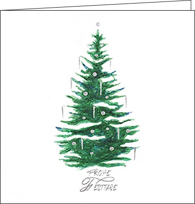 Weihnachtskarten "Watercolor Tree"