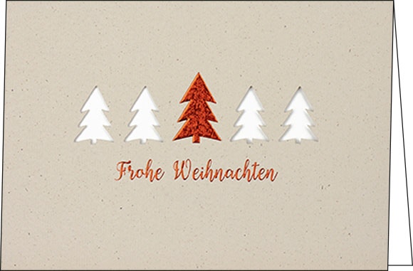 Weihnachtskarten "5 Weihnachtsbäume"