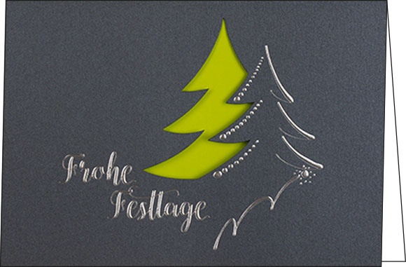Weihnachtskarten "Ausgestanzter Weihnachtsbaum"