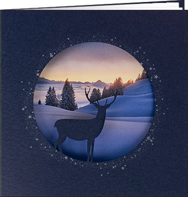 Weihnachtskarten "Hirsch, Hochstuckli SZ"