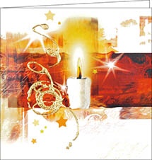Weihnachtskarte, Candlelight, 150 x150