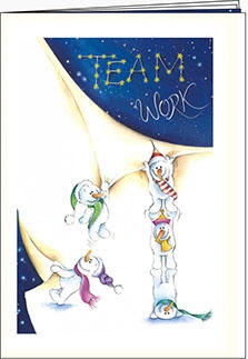 Teamwork, Schneemänner, Sternenhimmel, A5