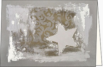 Kunstkarte Sterne, silber, A5 quer