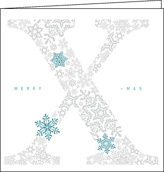 Weihnachtskarte, Eisblumen, Merry X-mas, 150 x150