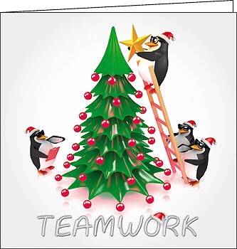Teamwork, Pinguine Christbaum, 150 x150