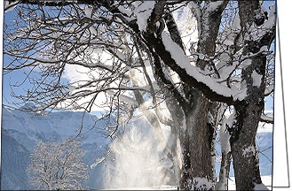 Weihnachtskarte, Winterlandschaft in den Bergen A5