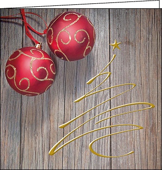 Weihnachtskarte Weihnachtsbaum in gold, 150 x 150