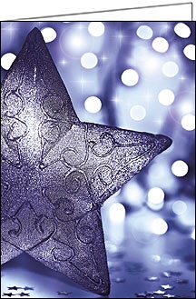 Weihnachtskarte mit edlem Stern, A5 hoch