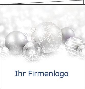 Weihnachtskarte Weihnachtskugeln, mit Firmenlogo