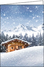 Weihnachtskarte Nikolaus Holzhaus, A6 hoch